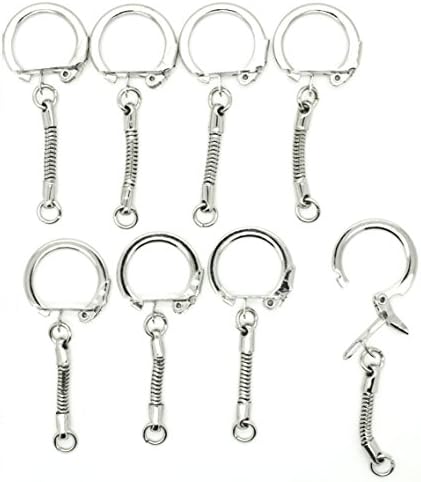Key Chains Snake Chain with Snap End and Jump Ring for Craft Findings - Pack of 50