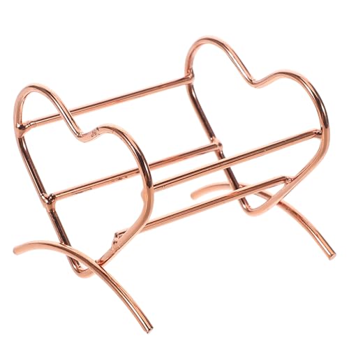 Sosoport Soporte para Esponjas de Maquillaje Forma Corazón Metálico Rosa Dorado Compacto para Almacenar y Secar Esponjas Cosméticas en Tocador Baño