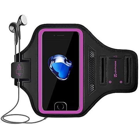 LOVPHONE iPhone 7/7S Armband Case/iPhone 8 armband case Fit for iPhone 6/6s Sport Running Exercise Gym Sportband Case,with Key Holder & Card Slot,Water Resistant (Rosy) Cover