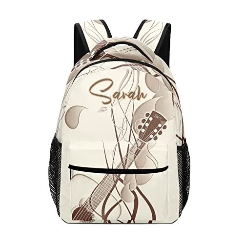 Personalized Abstract Violin Retro Music Waterproof Backpack Daypack for Women Men Gifts with Name