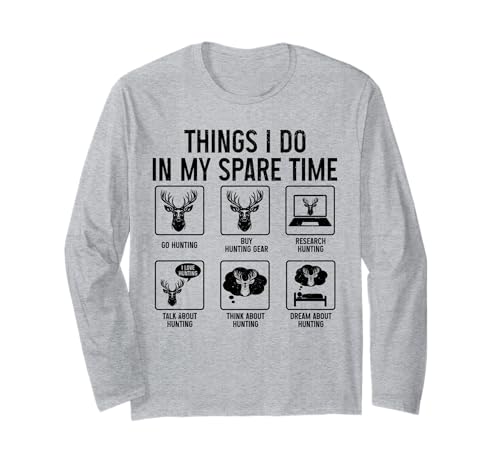 Cazando cosas que hago en mi tiempo libre Funny Deer Hunter Manga Larga