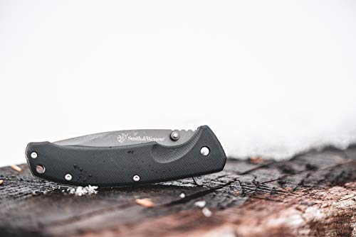 Smith & Wesson Velocite 7.75In High Carbon S.s. Assisted Folding Knife With 3.5In Clip Point Blade And Polymer Handle For Outdoor, Tactical, Survival And Edc #TOP4