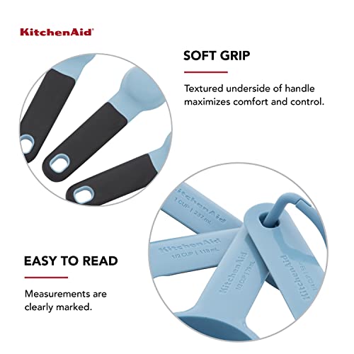 KitchenAid Universal Easy To Read Measuring Cup and Spoon Set with Soft Grip Handle for Maximum Control, Hang Hole and Nesting For Easy Storage, Dishwasher Safe, 9 Piece, Blue Velvet by KitchenAid - Image 4