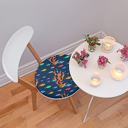 Chair Pad Fish Coral Floor Pillow Cushion For Dining Chair, Memory Foam Seat Chair Cushion Non-Slip Ocean Animal Soft Seat Cushion, Decor For Office Car Patio 14.5X1.18 Inch #TOP3