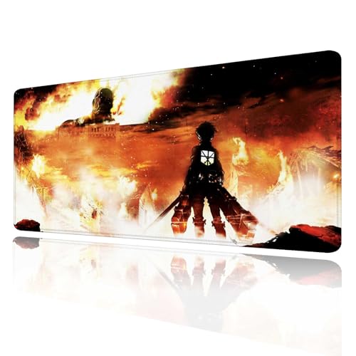 Large Anime Mouse Pad Custom Desk Pad,Big Gaming Mousepad with Non-Slip Rubber Base and Stitched Edges Mouse Mat,Washable Desk Mat for Work,Game,Office,Home,31.5X15.7 Inch