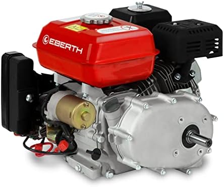 EBERTH SM1-196-19.05E-OBK Petrol Engine with Oil Bath Clutch (6.5 HP, E-Start, 20 mm Shaft, Low Oil Protection, Air-cooled Singel Cylinder 4-stroke Engine, Recoil Start)