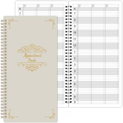 Appointment Book - Daily Planner with 15 Minute Slots Salon Appointment Book 6AM to 9PM Salon Undated Journal with Three-Column Water-proof Cover