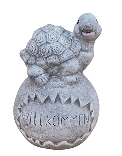 stoneandstyle Steinfigur Schildkröte auf Kugel Willkommen Steinguss frostfest 5 kg stoneandstyle Steinfigur Schildkröte auf Kugel Willkommen Steinguss frostfest 5 kg