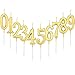 Yaomiao 10 Pieces Birthday Numeral Candles Cake Numeral Candles Number 0-9 Glitter Cake Topper Decoration for Birthday Party Favor (Gold)