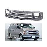 Front Grille Chrome Shell Assembly Compatible with 1996-2002 Express 1500 2500 3500 Replaces GM1200384 - Seal Beam Headlight Van Models
