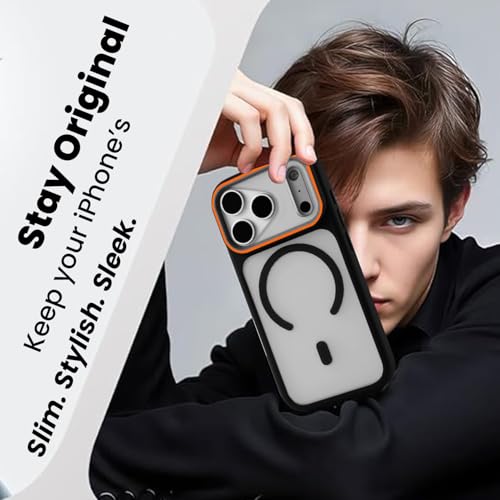 Image of AIBEX Magnetic Compatible Shockproof Case for iPhone 17 Pro - Slim Protective Back Cover with Camera Lens Protection, Strong Magnetic Support, Anti-Slip Grip, Military Grade Drop Protection (Black)