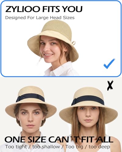 Sombrero grande de paja para mujer, XL ala ancha para verano miniatura 2