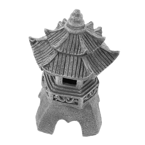 SUPVOX Lanterna Giapponese Da Giardino Resina Con Illuminazione Solare Statuetta Zen Per Decorazione Esterni Lampada Per Cortili e Parchi