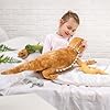 Tezituor Lizard Stuffed Animal with 4 Babies, 26.5" Realistic Big Bearded Dragon Plush Toy Home Decor Birthday Gifts for Boys Girls, Brown #1