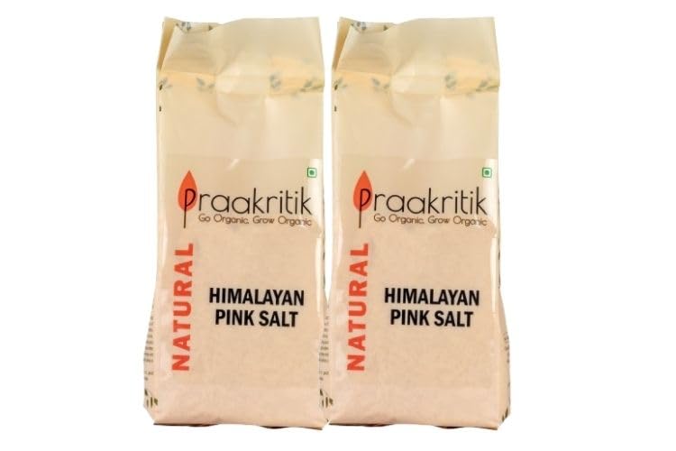 Image of Praakritik Natural Himalayan Pink Salt 1 KG (Pack of 2, 500 Gram Each) Mineral Rich Salt for Healthy Cooking, Natural Substitute of Iodised White Salt, Pink Salt for Healthy Life