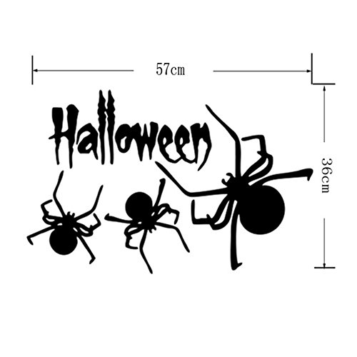 Happy Halloween Spider Wall Decals Window Stickers Halloween Decorations For Kids Rooms Nursery Halloween Party, 22.4 X 14.1 Inch #TOP1