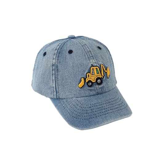 TUANMOZI Cap Kinder Jungen Trucker Cap Unisex Mädchen Baseballcap 100% Baumwolle Kappe Sonnenschutz Outdoor Baseball Caps für Jungen Mädchen (DE/NL/SE/PL, Alter, 2 Jahre, 8 Jahre, Cowboy Blau)