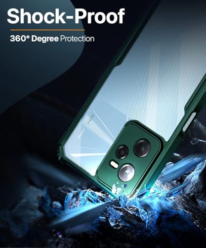 Image of WOW IMAGINE Shock Proof Clear Protective Back Case for Realme Narzo 50A Prime | Realme C35 - AirEDGE Technology | 360 Degree Camera Protection | Transparent Hybrid Back Case Mobile Cover - Green