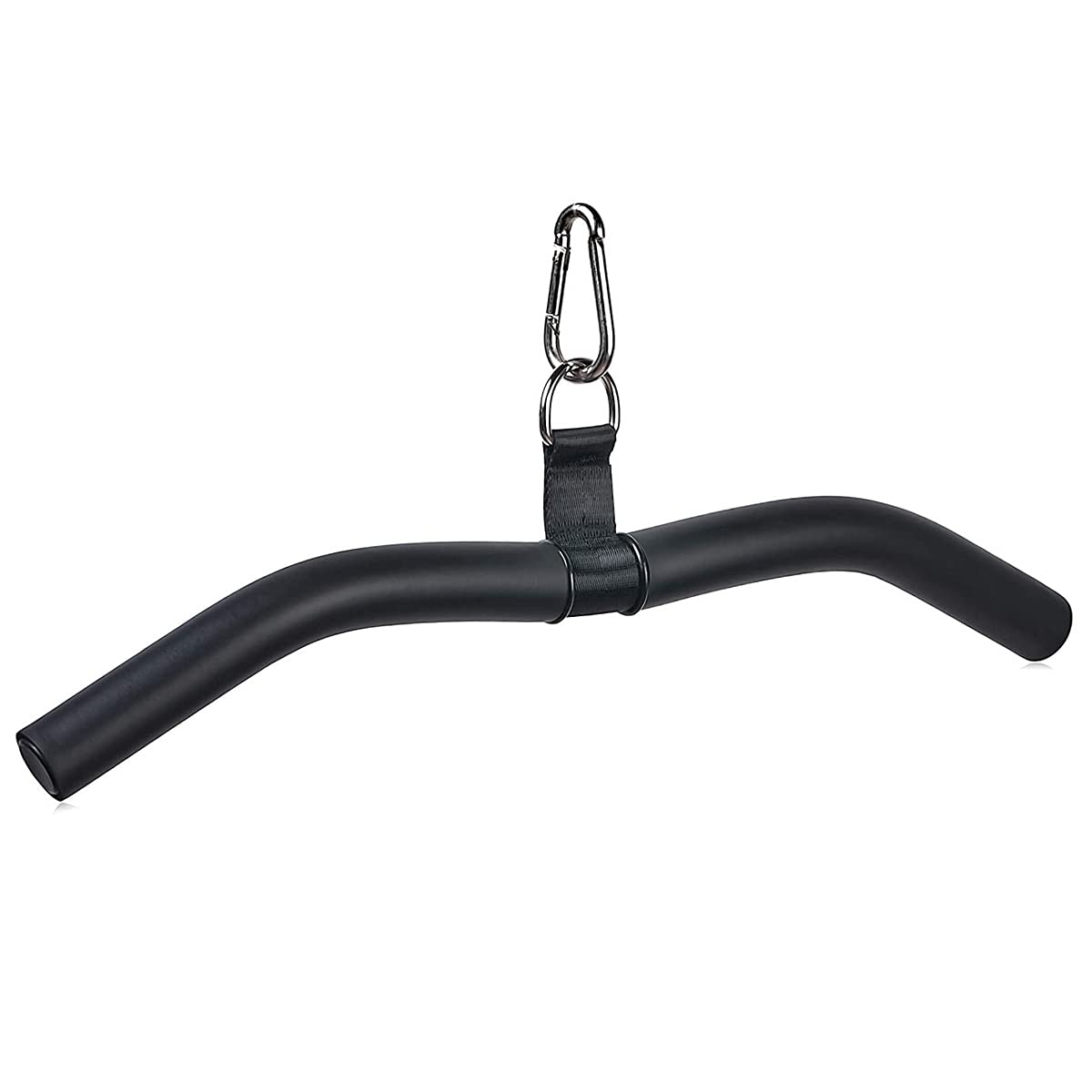 Lat Pulldown Bar, Bicep and Tricep Bar 48 Cm, Black Curved Lat Pulldown Handles, Accessories for Bodybuilding, Crossfit, Strength Training, Fitness, Gym, Home