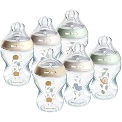 Tommy Type Biberones Tommee Tippee Biberones con Tetina con Forma de Pecho y Válvula Anticólico, 260 ml, Pack de 6, Be Kind Multicolor