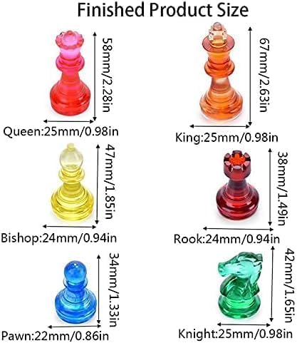 1 Set Chess Silicone Mold for Resin Epoxy Casting,Crystal Chess Piece Molds and Board DIY Kit,Jewelry/Birthday Gift Art Supplies, Craft Molds for Resin Crafts