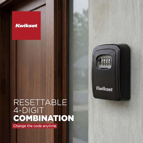 Kwikset Wall Mount Key Storage Lock Box, Combination, 3-9/16", Black | Resettable 4-Digit Code Holds Multiple Keys and Fobs; Weather-Resistant Shell for Realtors and Caregivers - image 7
