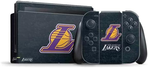 Skinit Decal Gaming Skin Compatible with Nintendo Switch Bundle - Officially Licensed NBA Los Angeles Lakers Canvas Design