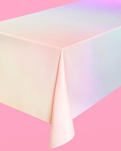 Miniatura 6 de xo, Fetti Mantel lavable degradado pastel  9 pies  Decoraciones de fiesta de cumpleaños, suministros de despedida de soltera, baby shower, pastel