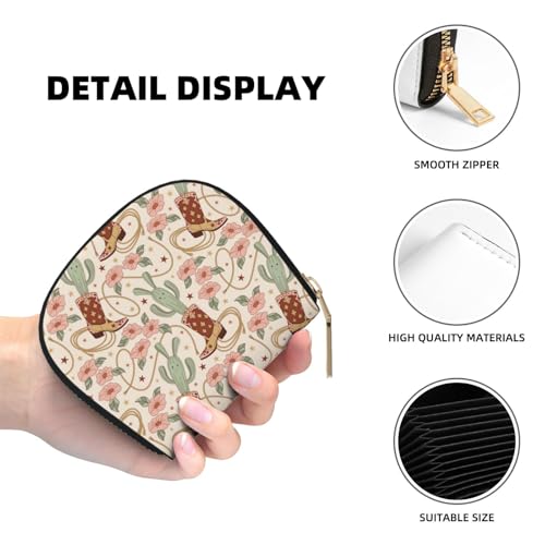 Floral Cowboy Boots Credit Card Holder for Women, Leather Credit Card Holder Wallet, Card Case Wallet4