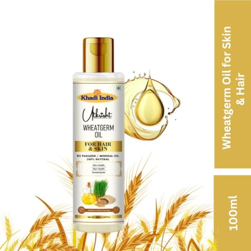 Image of Khadi Wheatgerm Oil For Skin & Hair 100ml | Herbal Oil For Hair Growth & Nourishing Skincare | Non Sticky, Paraben & Mineral Oil Free | Suitable for All Hair Types | Daily Use for Men & Women