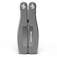 RICHARTZ WORKER tool | Multitool mit Safety-Lock Verriegelung | 12 Funktionen | Edelstahlgriffe mit fein strukturierter Oberfläche | Sicher arretierbares Multitool Werkzeug inkl. Gürteltasche – Ansicht 6