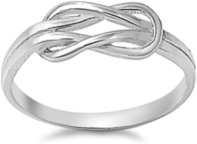 CloseoutWarehouse 925 Sterling Silver Infinity Promise Knot Ring (Comes in Colors)