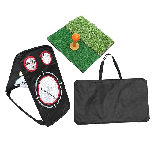 Mipcase Folding Chipping Net Portable Dual Sided Practice Tool for Use Shot Accuracy with Sturdy Frame Golf Training Aid for All Skill Levels