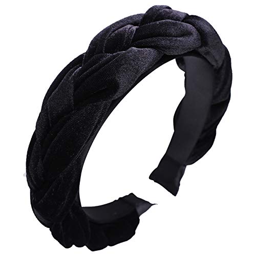 Velvet Womens Braided Headbands Vintage Fashion Twisted Knotted Hair Accessories Statement Fashion Retro Grace Elegant Wide Plastic Hairbands Gift For Woman
