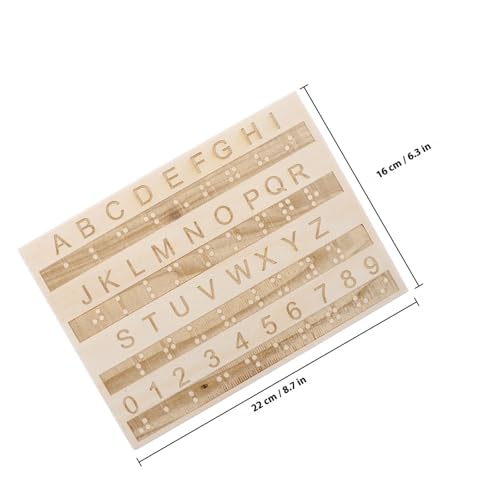 FELTECHELECTR Tableau à Lettres en Bois Outil Éducatif Tactile pour Apprendre le Braille Planche D'écriture Braille en Bois, Apprentissage Couleur Aléatoire pour Garçon et – vue 2