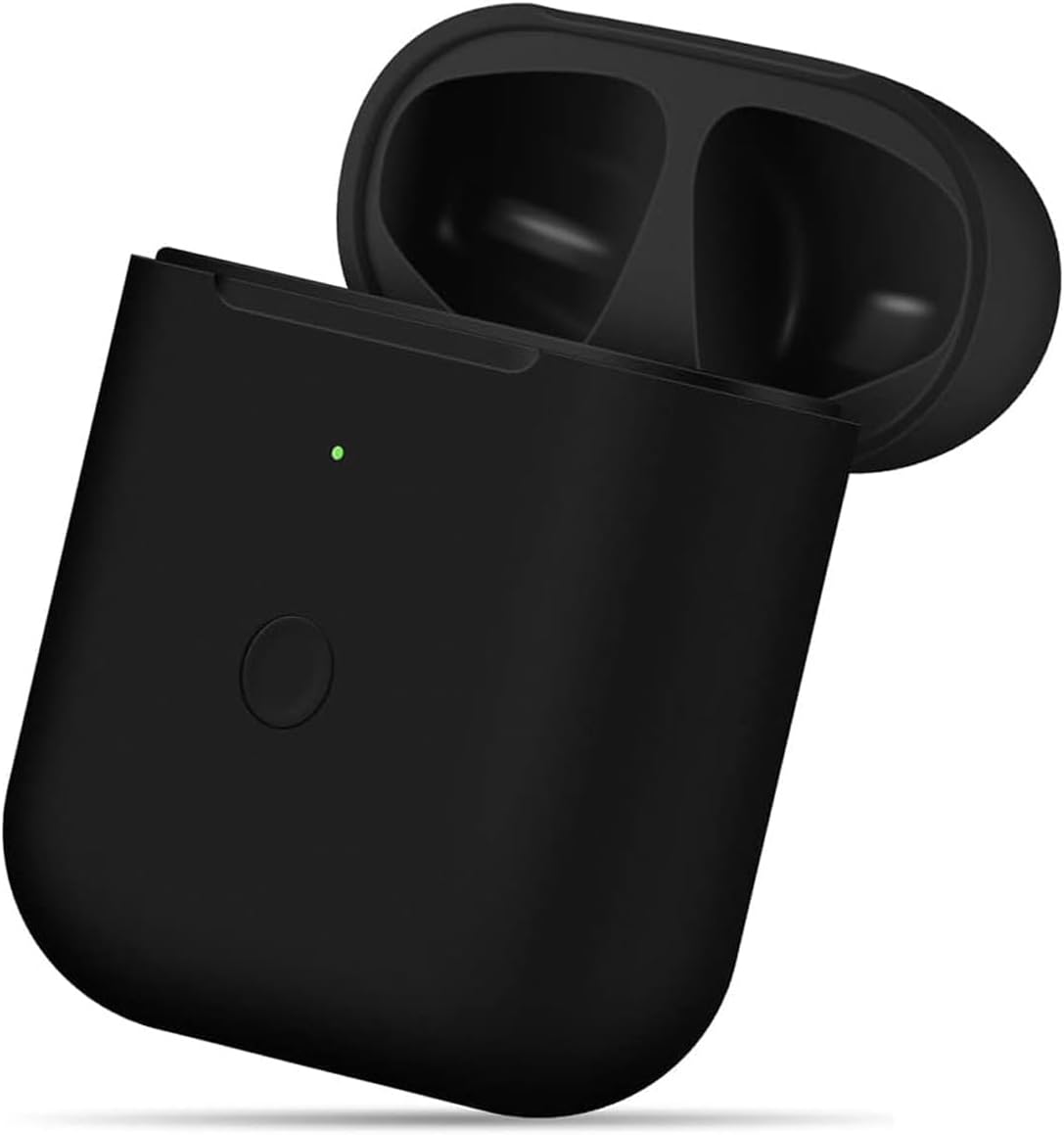 CIVPOWER Wireless Charging Case Compatible with AirPods 1 2,Air pods Charger Case Replacement with Bluetooth Pairing Sync Button,no Aipods (Black)