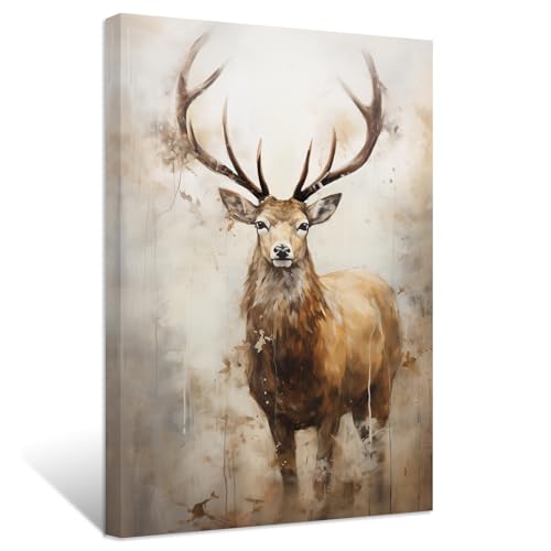 ZXHYWYM Hirsch Leinwandbilder Elchkopf Gemälde abstrakte Vintage...