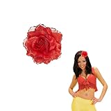 Amakando Ansteckblume Rose Rosen Haarschmuck rot Rosenblüte Haarspange Blumen Haarblüte Kopfschmuck Haarblume Blumenspange Haar Clip