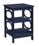 Convenience Concepts Omega End Shelves Table, Cobalt Blue