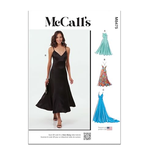 McCall's M8475BB Women's Evening Gown Dresses Sewing Pattern Packet, Design Code M8475, Sizes 20W-22W-24W-26W-28W