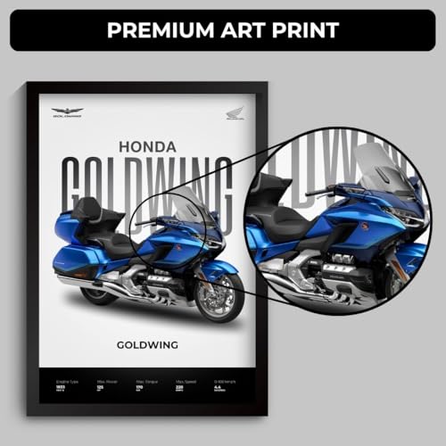 Image of Funk You Store Honda Goldwing Poster | Framed Honda Goldwing bike A4 Sized (31 x 23 cm) | Superbike Posters Gift for Boys, Bike Poster | Superbike Frames | Posters for Wall, Bedroom, Study Room
