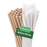 Papierstrohhalme Wisefood Einweg, 500 Stück, Ø 6mm x 20cm, braun