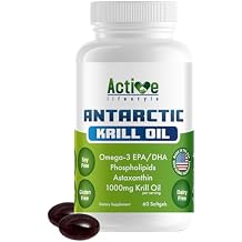 Active Lifestyle Antarctic Krill Oil Supplement, High Absorption EPA, DHA, Astaxanthin & Phospholipid, Red Krill, GMO Free, Gluten Free, Soy Free, Dairy Free, Lab Tested, Made in USA