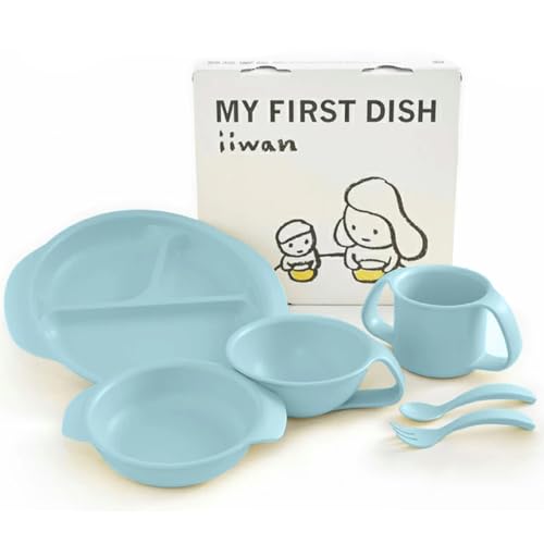 出産祝い ベビーギフト iiwan MYFIRST DISH ギフトセット(アースブルー)6点