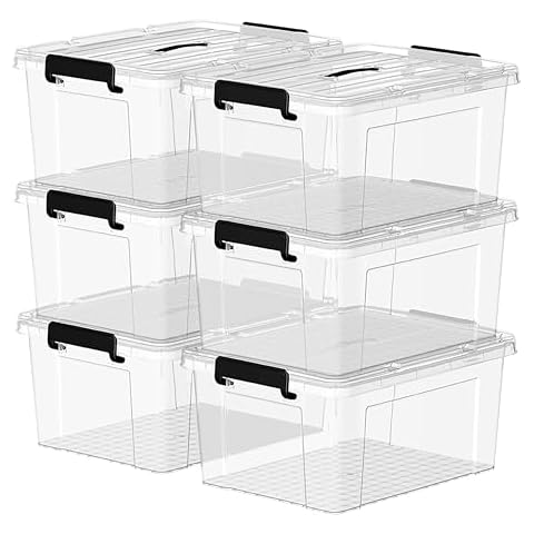 Cetomo 16Qt Plastic Storage Bins Cover
