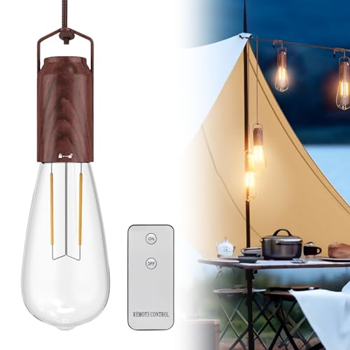Molbory Hängelampe, wiederaufladbare Hängeleuchte, Pendelleuchte mit Batterie Fernbedienung, IP44 wasserdicht, Vintage, ohne Strom Stromanschluss,...