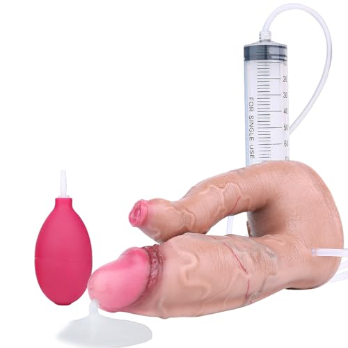 SMGKB-Fluessig-Silikon-Realistischer-Doppeltkoepfiger-Dildo-Squirt-Dildo-Dildos-mit-Spritzfunktion-fuer-G-Punkt-Stimulation-mit-Starkem-Saugnapf-Sexspielzeug-Analdildo-fuer-Frauen-und-Maenner
