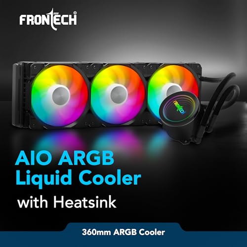 Image of Frontech 360mm AIO Liquid Cooler | ARGB Sync | 1800 RPM PWM Fans | Supports Intel LGA 1700 /1200 /115x, AMD AM4 /AM5 | 1 Year Warranty (CPF-0010)