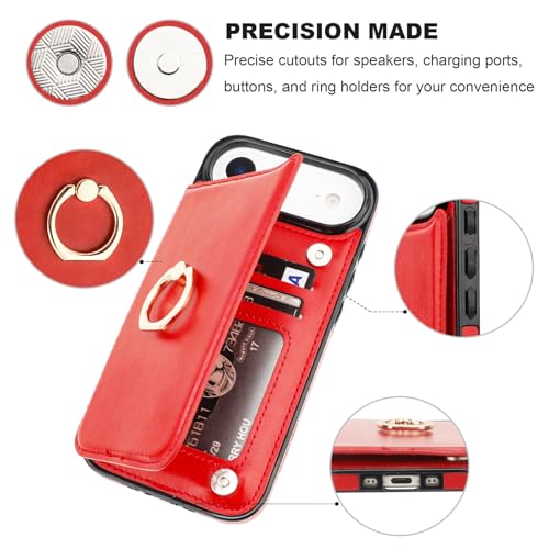 ONETOP for iPhone 17 Air Wallet Case with Credit Card Holder,Red by ONETOP - Used condition - Image 8