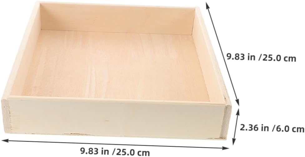 Wooden Sand Pit Table Stable Square Sandbox Tray for Indoor Playrooms Natural Wood Sand Storage Box Preventing Spills for Small Spaces